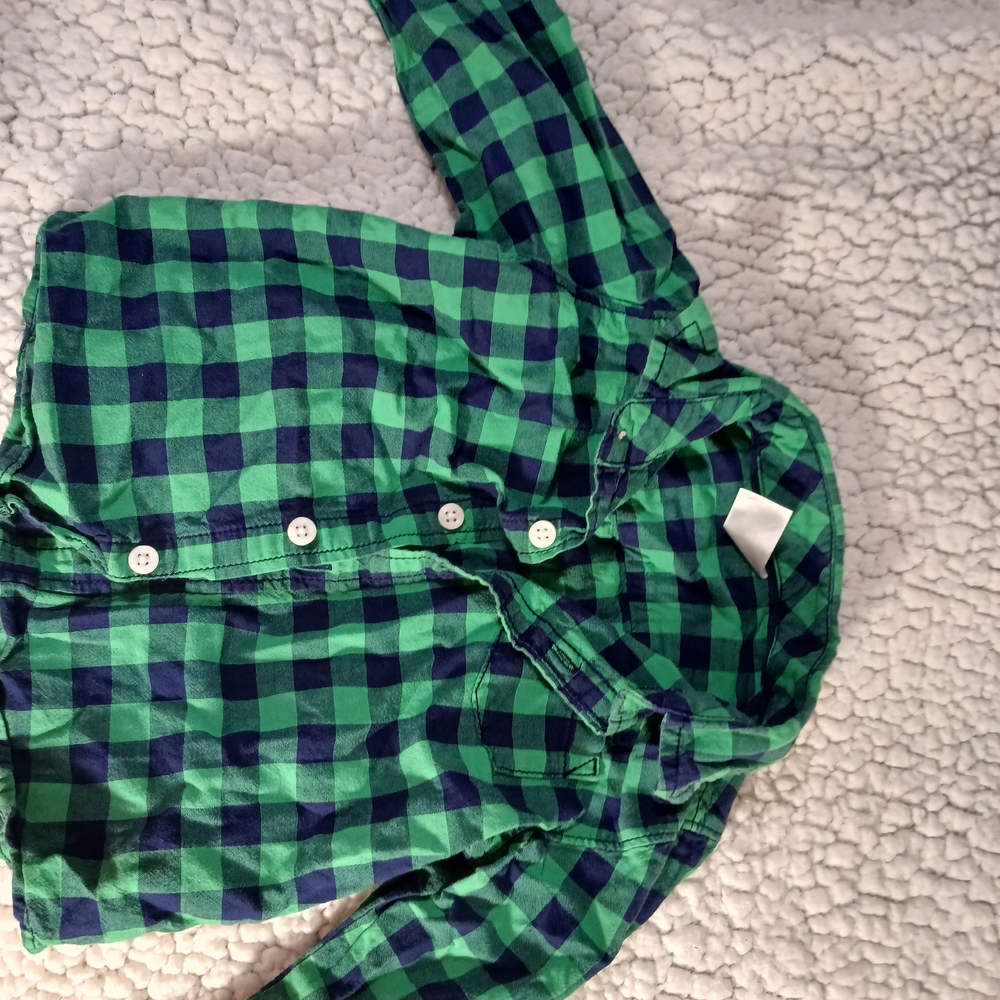 Carter's Green and Blue Plaid Kids Shirt